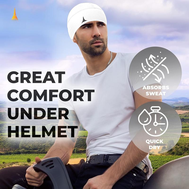 Helmet Liner Sweat Wicking Skull Cap Beanie. Ultimate Performance Moisture Wicking. Fits Under Helmets