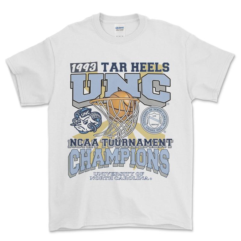 University of North Carolina Tournament Champs NCAA Shirt, graphic vintage sports tees summer shirt for men