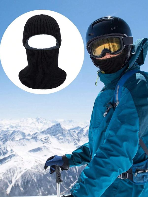 Men's Winter Knitted Windproof Neck Full Face Mask Balaclava Hat, Suitable for Skiing and Winter Sports