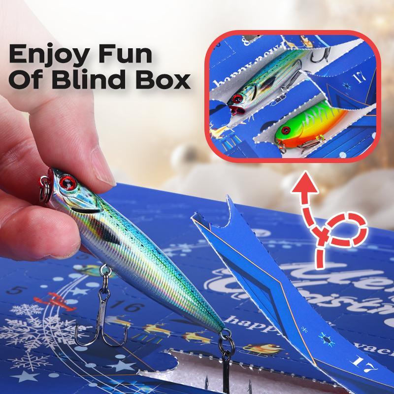 24-grid Fishing Lure Set, 1 Set Christmas Themed Fishing Lure with Storage Box, Fishing Accessories for Men & Teenager Boys, Perfect Holiday Gift, Christmas Gift