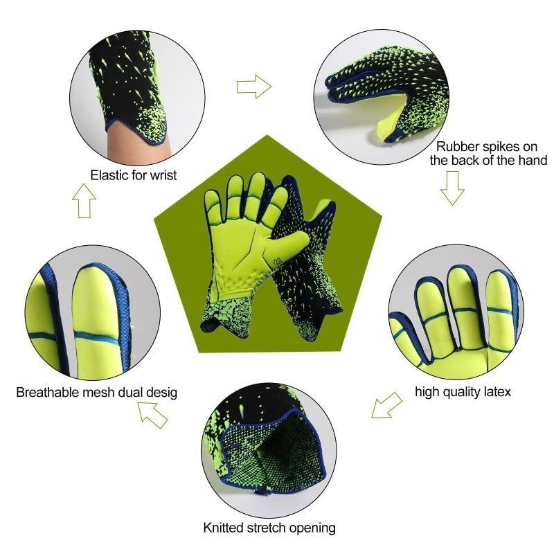 Breathable Comfort Football Gloves, 1 Pair Eid al-Adha Soccer Goalkeeper Glove, Durable Non-slip Glove for Soccer Game, Summer Sports Accessories