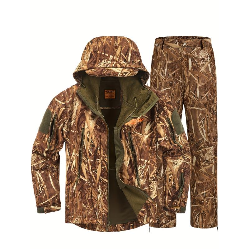 NEW VIEW Hunting Clothes For Men, Quiet Camo Hunting Jacket And Pants, Water Resistant Hunting Suit For Deer Duck Bow Hunting