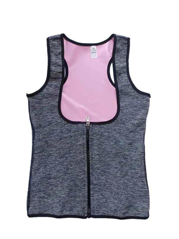 Women's Solid Pleated Skirt Zipper Front Sports Vest, Sporty Scoop Neck Sleeveless Tank Top for Yoga Gym Workout, Ladies Sportswear for All Seasons