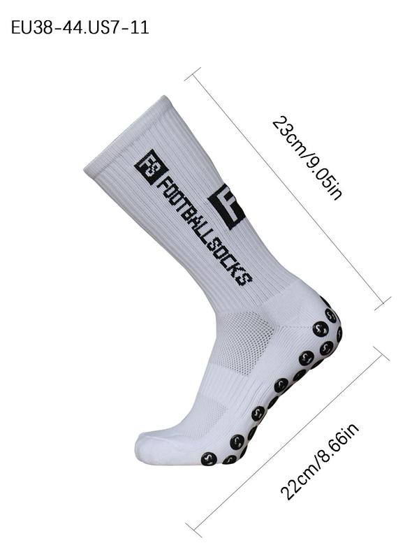 Unisex Letter Print Crew Grip Sock Soccer, Comfortable Breathable Non-slip Football Socks, Mid-calf Athletic Socks for Training Competition Sports, Professional Anti Slip Athletic Socks, Comfort Football Socks for Men Women, Fall Outfits, Fallfreshness