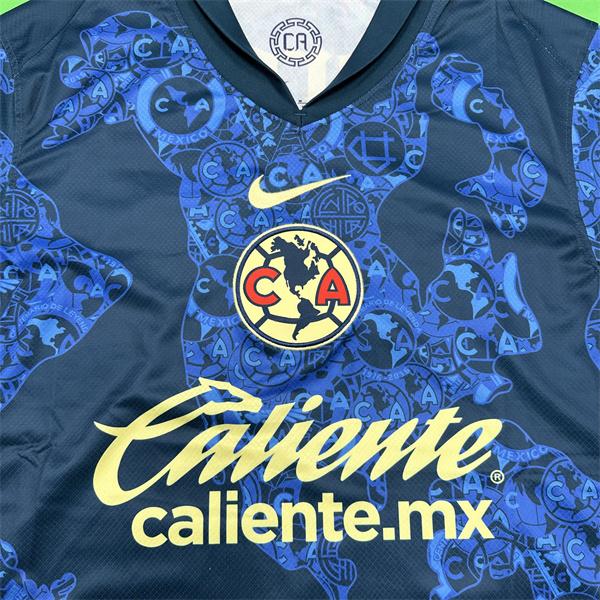 NIKE 2425 LIGA MX Club America Away Blue Short Sleeve Soccer Jerseys New Season Quick Dry Sports