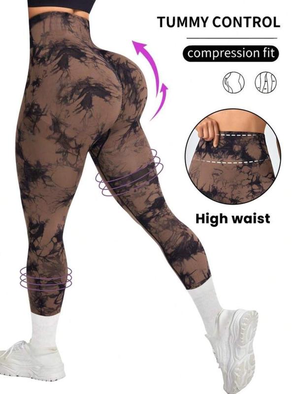 3 Pack Tie Dye Print High Waisted Workout Women Leggings Scrunch Rear Lifting High Waist Tummy Control Yoga Athletic Pants