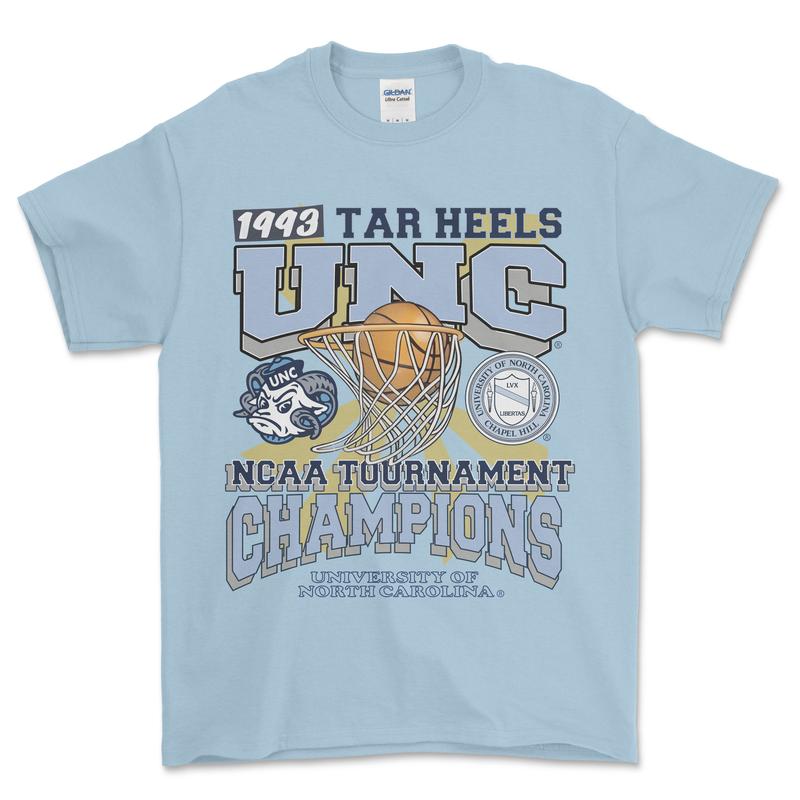 University of North Carolina Tournament Champs NCAA Shirt, graphic vintage sports tees summer shirt for men