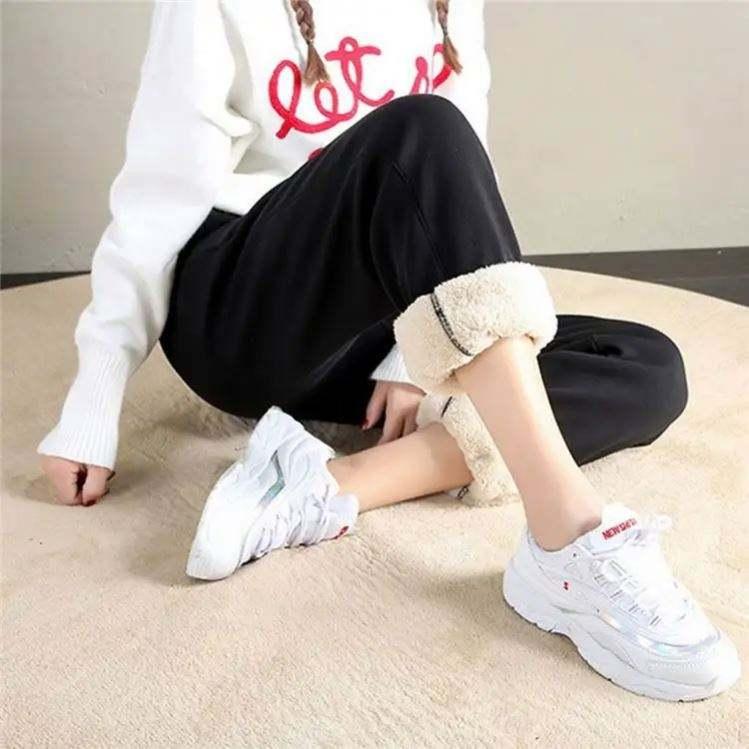 Winter Women Sport Pants Sweatpants Workout Fleece Trousers Solid Thick Warm Winter Female Running Jogger Pants