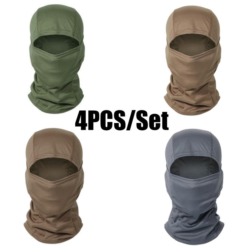 4PCS Solid Color Motorcycle Head Cover, Outdoor Dust and Sun Protection Riding Face Mask