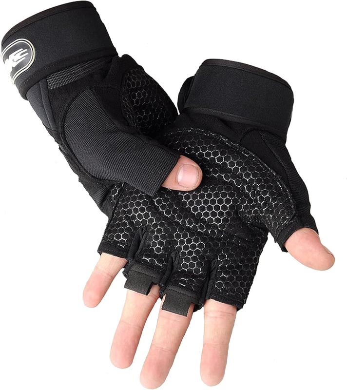 Workout Gloves, Gym Gloves for Men, Wrist Wraps Lifting Wrist Wraps Gloves for Working Out, Hand Out Gloves Fitness Gloves Full Palm Protection