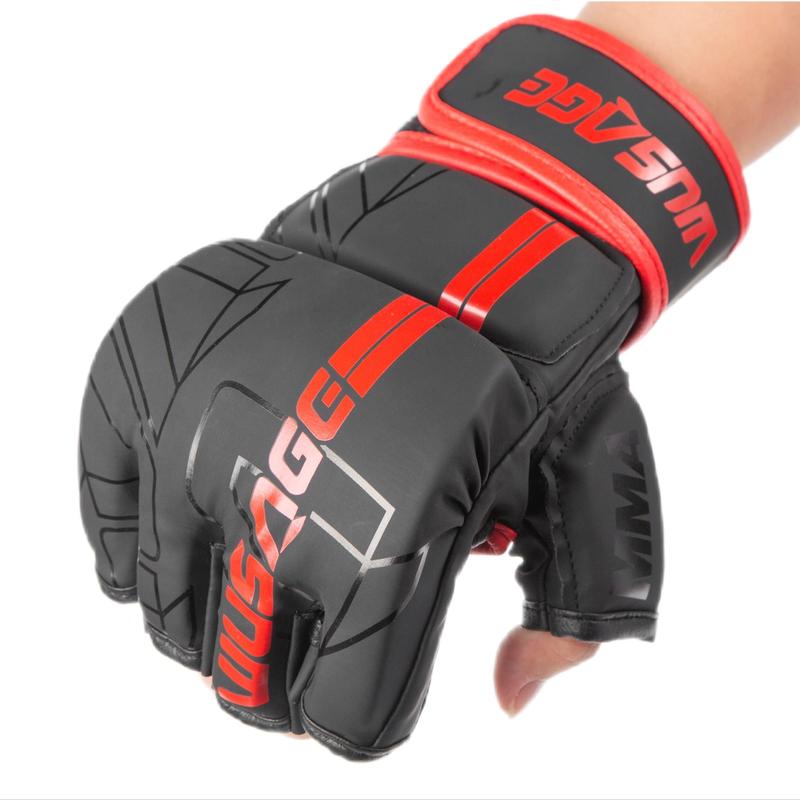 Sporty Unisex's Letter Print Fingerless Boxing Gloves, 1 Pair Professional Boxing Gloves, Sports Gloves for Boxing, Muay Thai, Kickboxing, Martial Arts