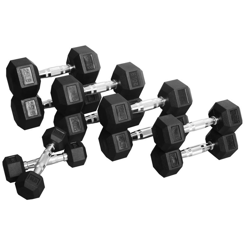 150 LB Dumbbell Set, Pair of 5, 10, 15, 20, 25 LBs, Multiple Packages