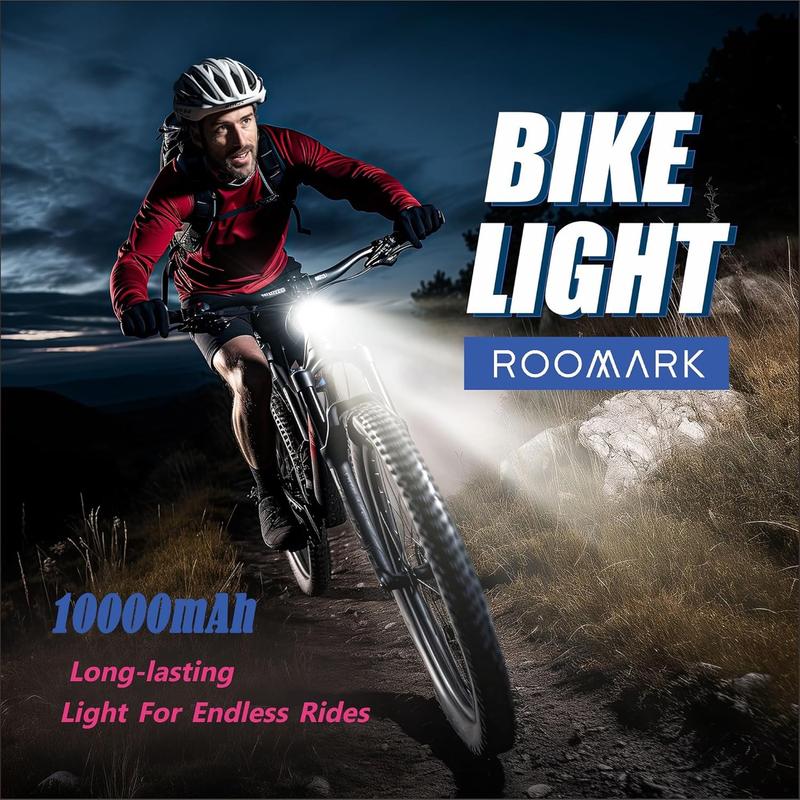 Roomark 6 LED Bike Lights for Night Riding, 360°Rotatable Bike Headlight,Bike Light Front 13 Modes,Runtime 48+hrs Bicycle Lights, 1000mAh USB Universal Magnetic