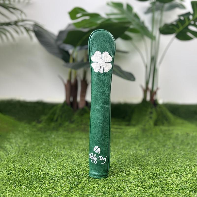 Golf Alignment Stick Cover, Classic Clover Design Durable Golf Club Alignment Stick Holder with Protective Sleeve, Fits Most Standard Sticks