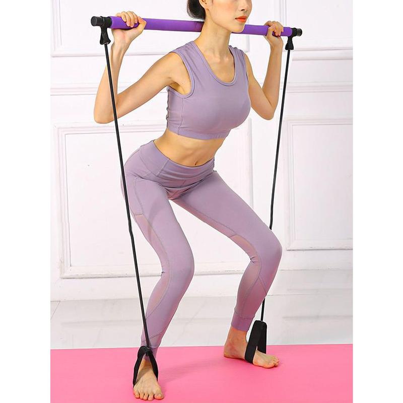 Portable Pull-up Fitness Resistance Training Bar Yoga Pilates Stick Chest Expander Arm Strength Training Rod