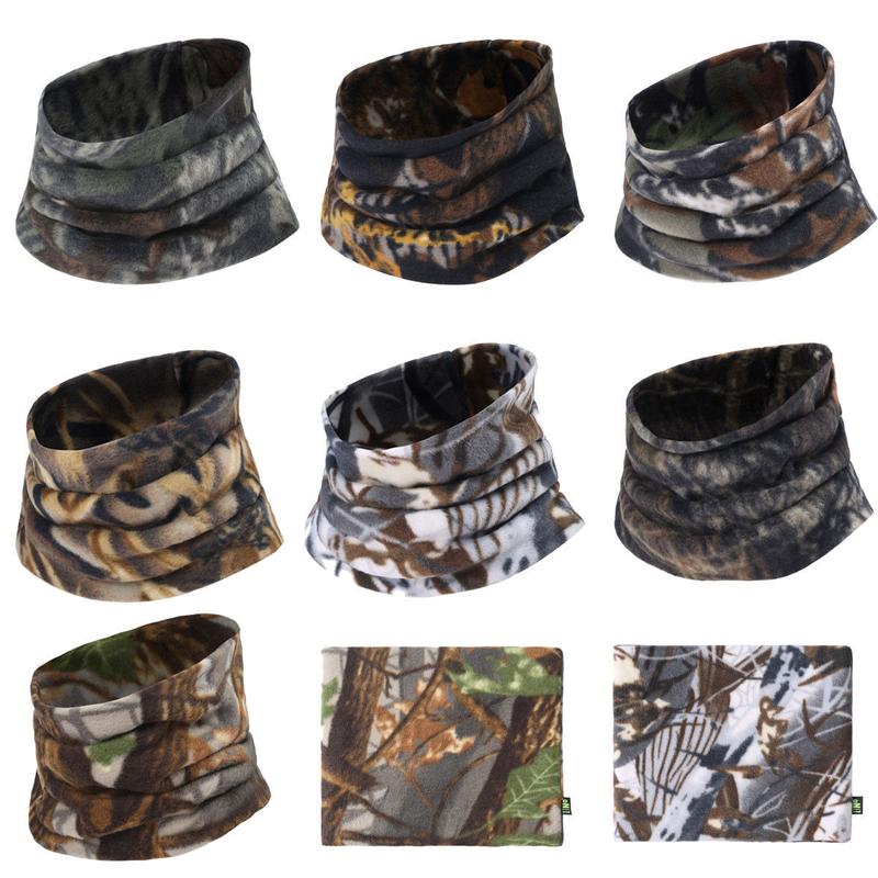 Winter Camouflage Fleece Neck Warmer Gaiter Unisex Cold Weather Outdoor Sports