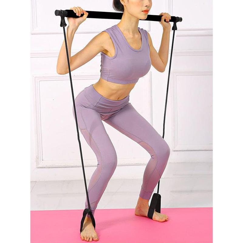 Portable Pull-up Fitness Resistance Training Bar Yoga Pilates Stick Chest Expander Arm Strength Training Rod