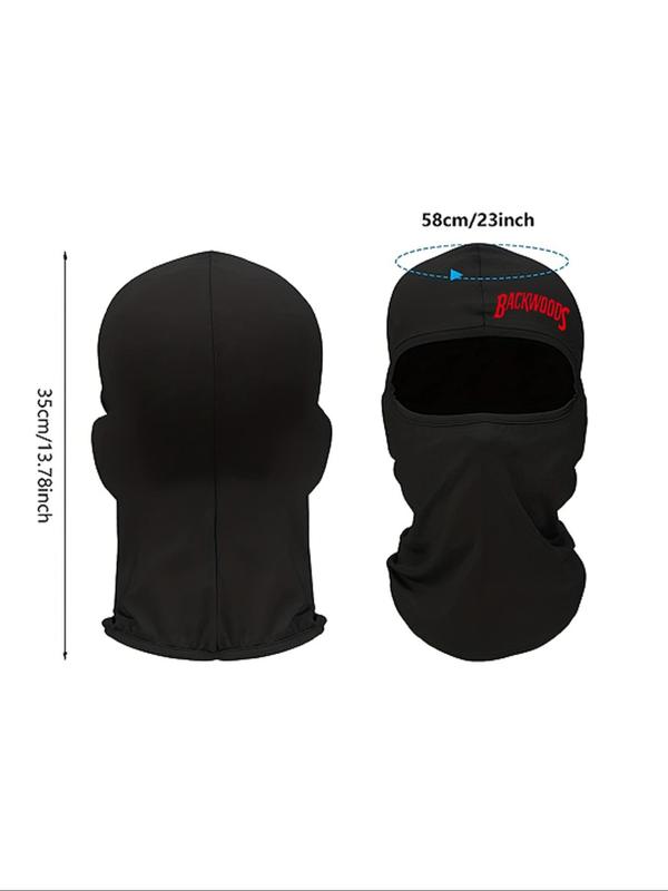 Letter Print Balaclava Hat, Outdoor Full Face Covering Single Hole Mask, Breathable Quick Drying Outdoor Motorcycle Riding Mask