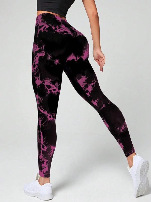 Women's Tie Dye Print High Waist Sports Leggings, Casual Comfy Breathable Skinny Pants for Yoga Gym Workout Running, Ladies Sportswear for All Seasons