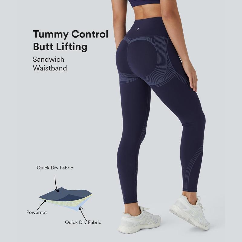 Halara SoCinched High Waisted Butt Lifting Tummy Control Shaping Speedwave Quick Dry Running Leggings