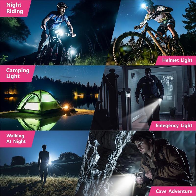 Roomark 6 LED Bike Lights for Night Riding, 360°Rotatable Bike Headlight,Bike Light Front 13 Modes,Runtime 48+hrs Bicycle Lights, 1000mAh USB Universal Magnetic