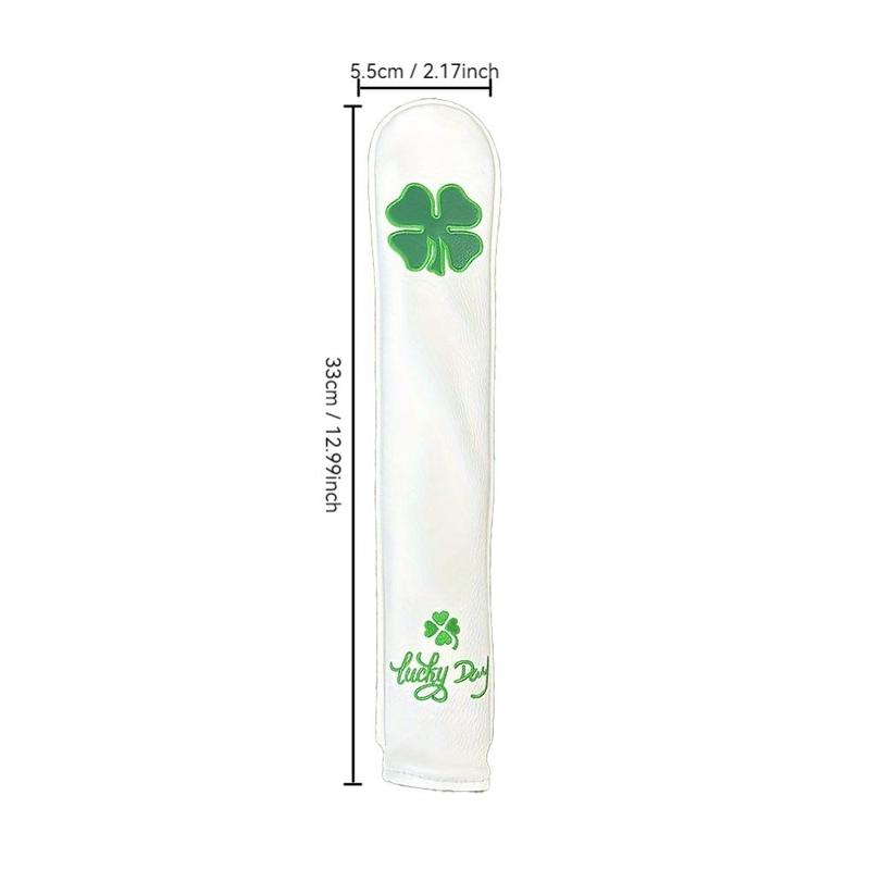 Golf Alignment Stick Cover, Classic Clover Design Durable Golf Club Alignment Stick Holder with Protective Sleeve, Fits Most Standard Sticks