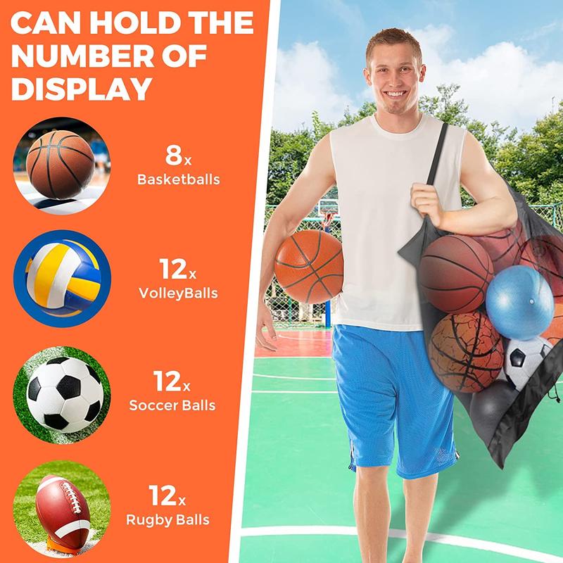 Extra Large Sports Ball Bag - Mesh Soccer Team Balls Storage Bag with Drawstring | Ideal for Basketball, Beach Gear, Swimming Equipment, and More | Durable and Versatile Sports Equipment Organizer