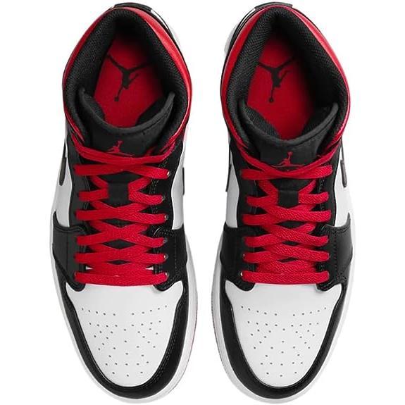 Men's Jordan 1 Mid White Gym Red-Black (DQ8426 106)