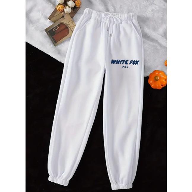 White Fox Sweatpants, White Fox Vol.3 Cotton Sport Sweatpants, Unisex Gift For Him, Gift For Her P728