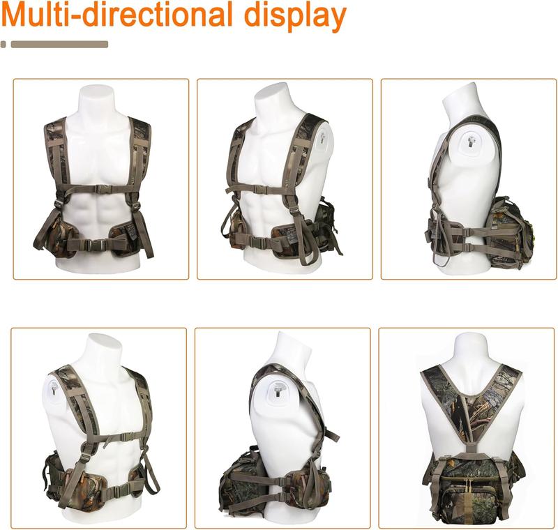 Hunting Fanny Pack, Waist-Pack Style Hunting Pack, Camo Hunting Fanny Waist Pack with Shoulder Straps and Harness Pouch, Available in Backpack and Lumbar Pack Styles