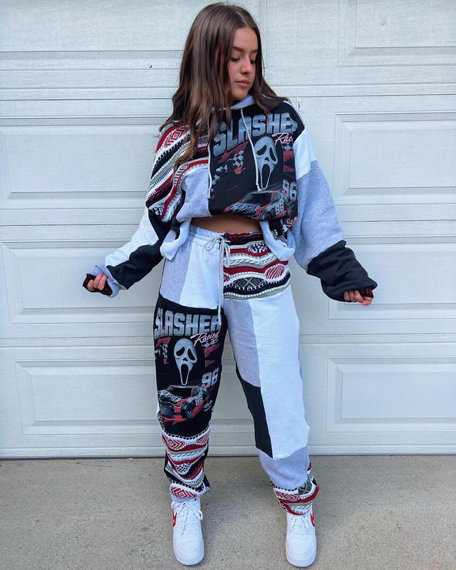 Horror Patchwork Sweatpants - Just Do Unique Everyday Style Womenswear Athletic