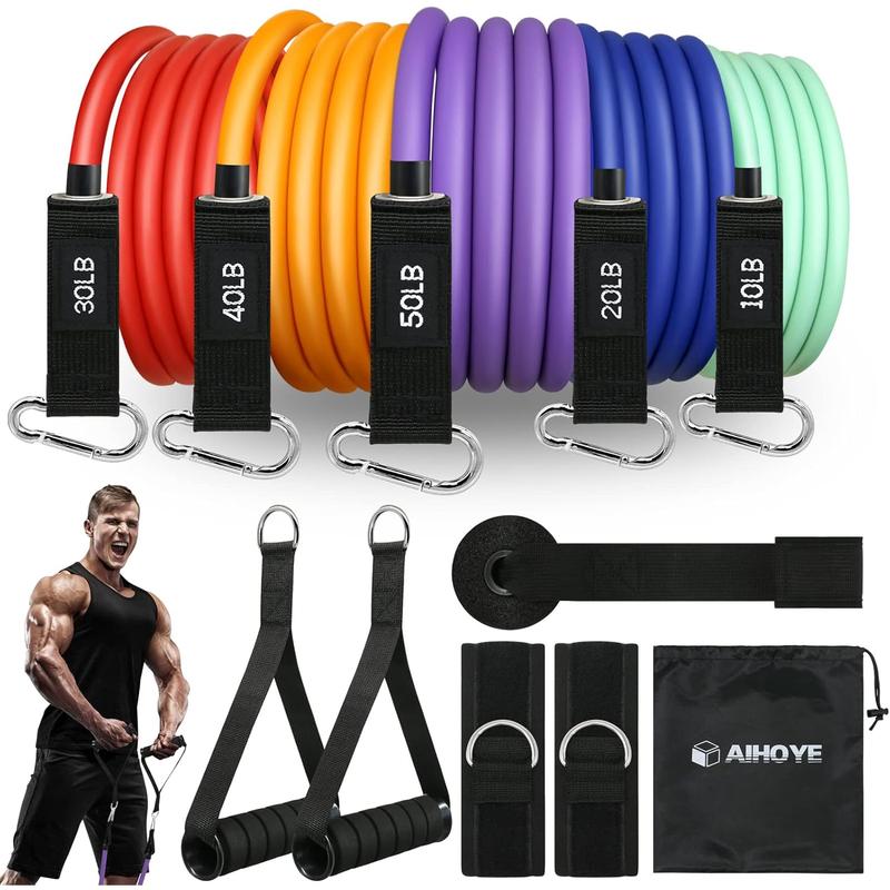 Aihoye Resistance Bands for Working Out Exercise Bands Resistance Bands Set Fitness Bands Stretch Bands for Exercise Band Workout Bands Resistance Band Door Anchors Work Out Bands for Exercise Aihoye