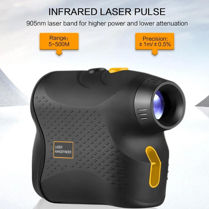 500m Laser Rangefinder, Battery Required Flagpole Locking Vibration Function Slope Mode Continuous Scanning, Optical Instrument for Golf & Hunting