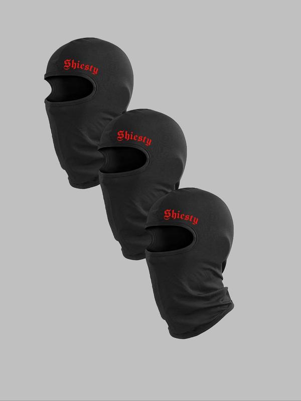 Sporty Letter Print Balaclava, Breathable Cut Out Sports Face Mask, Sports & Outdoor Clothes Accessories for Men & Women