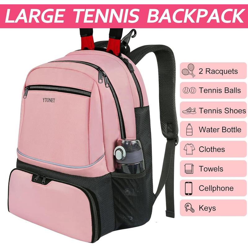 Tennis Bag Tennis Backpack for Women Men 2 Rackets with Insulated Pocket Ventilated Shoe Compartment