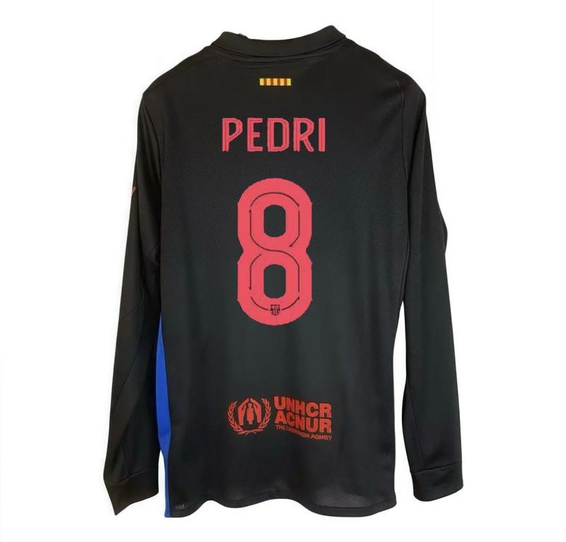 Long-sleeved football jersey Yamal 19 10  Pedri 8 Olmo 20  Black Barca Men's Barcelona neymar jersey