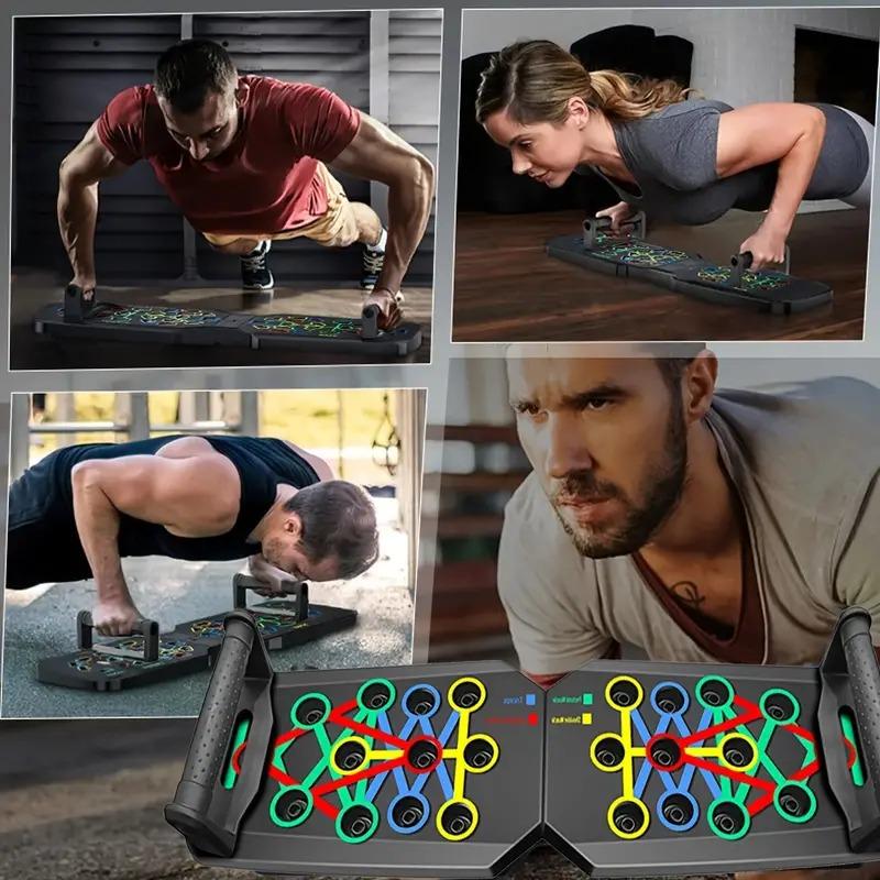 Ultimate Push-Up Board – Foldable, Multifunctional Home Gym for Full Body Workouts – Durable & Portable Strength Training Gear for All Fitness Levels