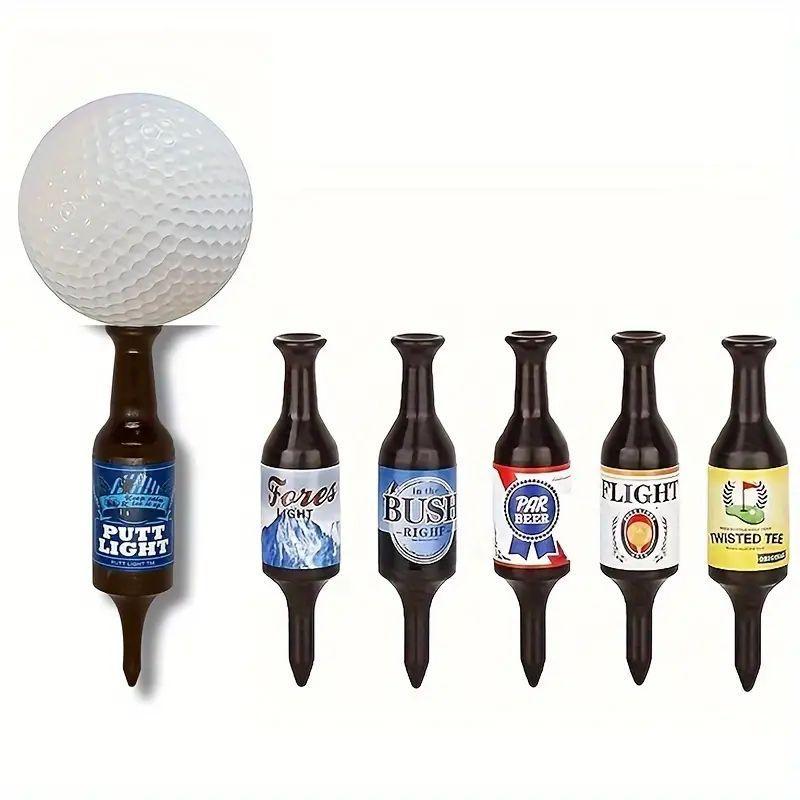 Golf Ball Nail, 6 Counts set Mini Beer Bottle Shaped Golf Ball Nail, Durable ABS Material Golf Ball Accessories for Golf Enthusiasts, Christmas Gift