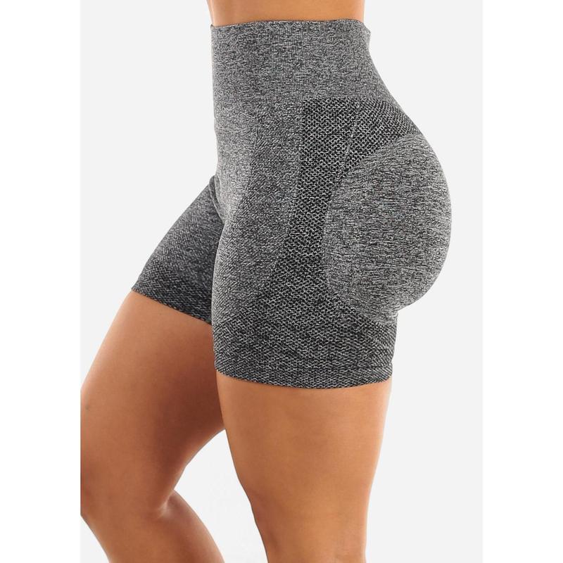 High Waist Butt Shaping Scrunch Gym Shorts Dark Grey