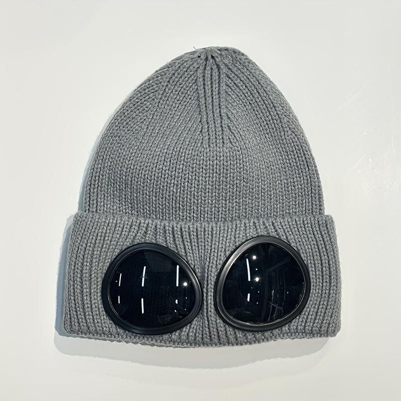 Windproof Knit Beanie with Goggles - Thick, Warm & Stylish for Skiing | Ear Protection Winter Hat