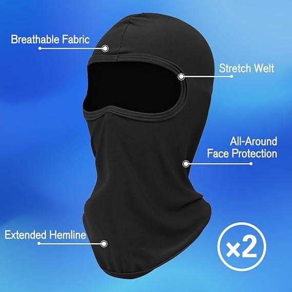 Ski Mask, Balaclava for Men Women, Ski Mask, Windproof UV Protection Outdoor Mask 2 Pcs, Motorcycle Ski Mask,Chrismas gift