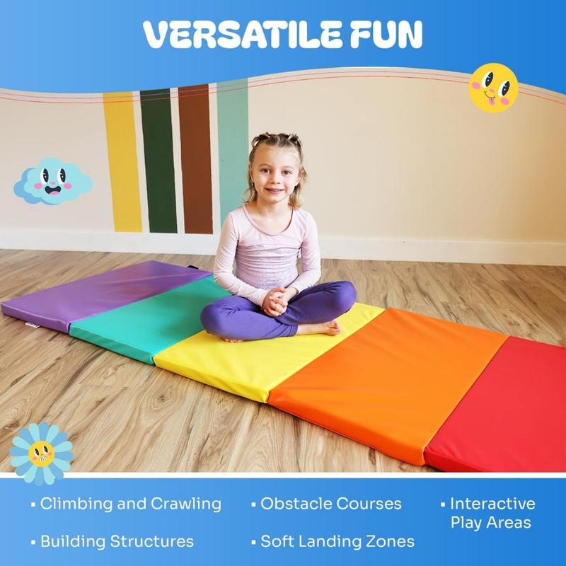 Tumbling Mat for Kids - Gymnastics Mat - Folding Exercise Tumble Mat for Home Gyms