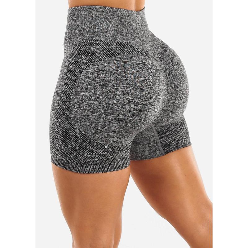 High Waist Butt Shaping Scrunch Gym Shorts Dark Grey