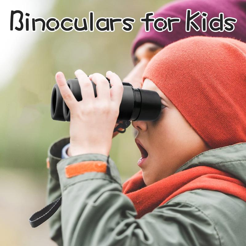 Kids Binoculars Shock Proof Toy Binoculars Set for Age 3-12 Years Old Boys Girls Bird Watching Educational Learning Hunting Hiking Birthday Presents