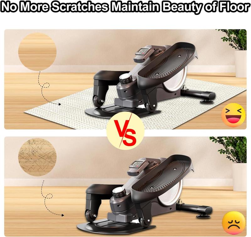 Non-Slip Mat for Elliptical Leg Exerciser Under Desk Pedal Machine Floor Protection