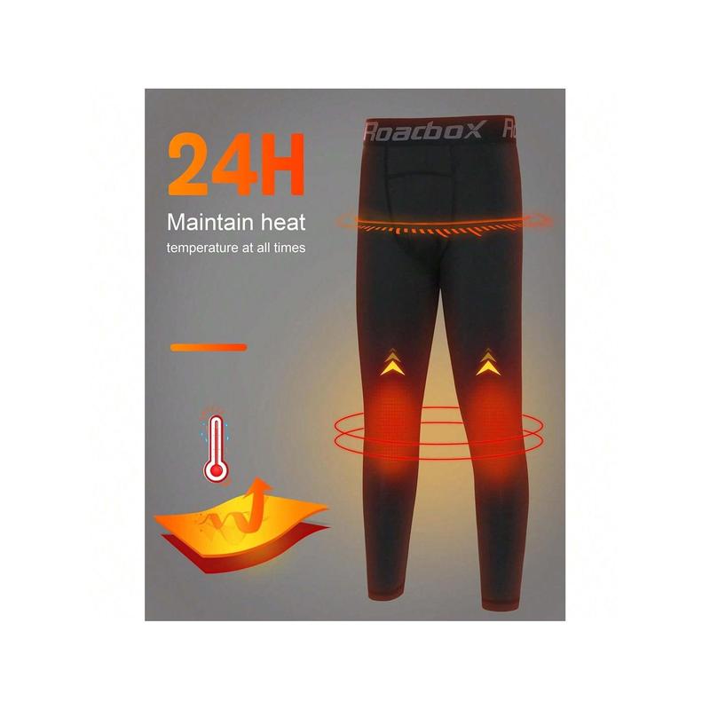 Kids Fleece Lined Leggings - 2 Pack Boys Thermal Tights Youth Sports Basketball Compression Pants For Cold Weather