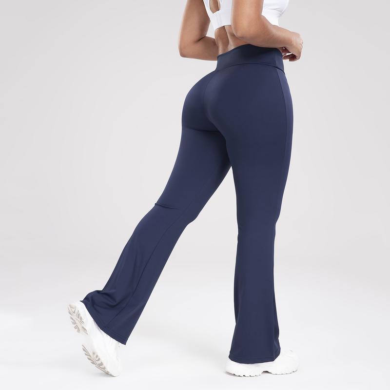 Women's Solid Color Flare Leggings for Running and Yoga, High Waist Wide Leg Bootcut Pant Sports Pants for All Season