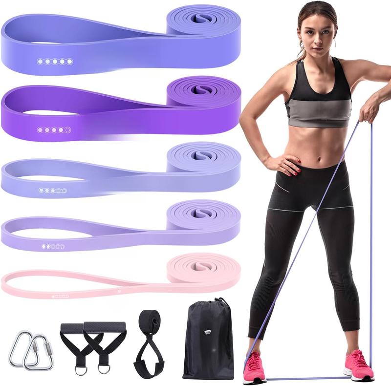 Resistance Bands for Working Out: Pull Up Bands 5-130lb 5 Levels Exercise Bands Workout Bands Set with Handles & Door Anchor Pull Up Assist Bands for Men Women Resistance