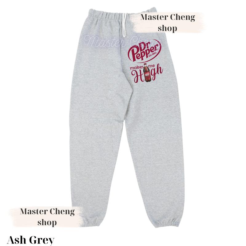 Streetwear Graphic Dr Pepper Make Me High Unisex Sweatpants For Running, Streetwear Hip Hop Joggers, Gift For Him Menswear Trouser