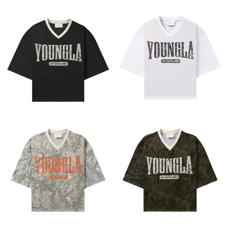 YOUNGLA Men's Sports Fitness T-Shirt with Skull Pattern, Quick Drying and Breathable Mesh Short Sleeve - Fabric, Menswear